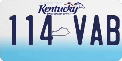 KY license plate 114VAB