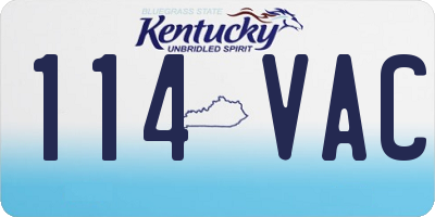 KY license plate 114VAC