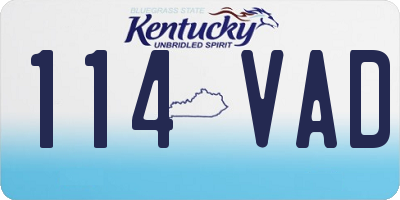 KY license plate 114VAD