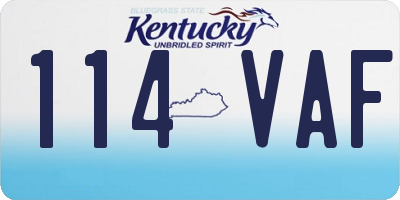 KY license plate 114VAF