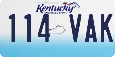 KY license plate 114VAK