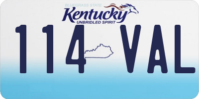 KY license plate 114VAL