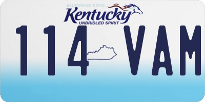 KY license plate 114VAM