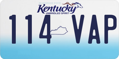 KY license plate 114VAP