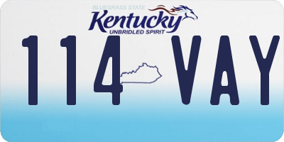 KY license plate 114VAY
