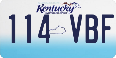 KY license plate 114VBF