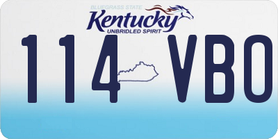 KY license plate 114VBO