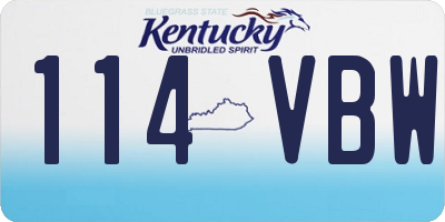 KY license plate 114VBW