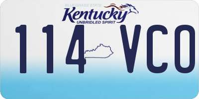 KY license plate 114VCO