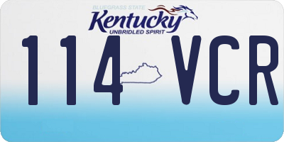 KY license plate 114VCR