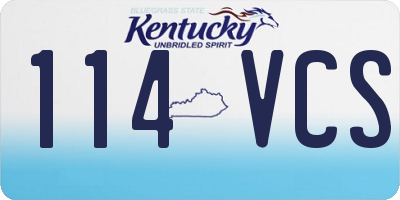 KY license plate 114VCS