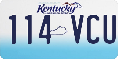KY license plate 114VCU