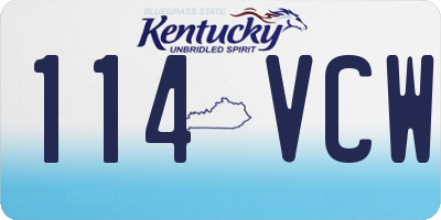 KY license plate 114VCW