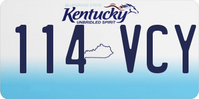 KY license plate 114VCY