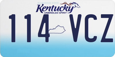 KY license plate 114VCZ