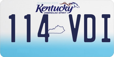 KY license plate 114VDI
