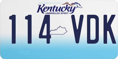 KY license plate 114VDK