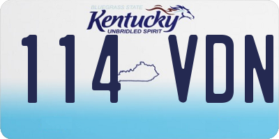 KY license plate 114VDN