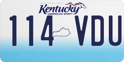 KY license plate 114VDU