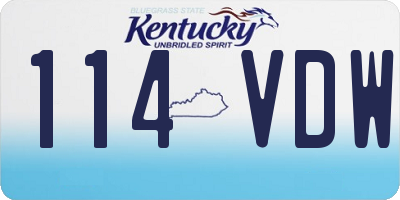 KY license plate 114VDW