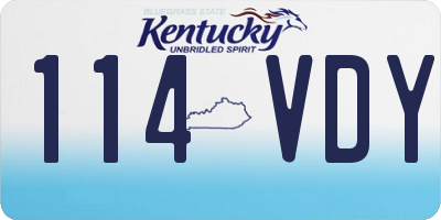 KY license plate 114VDY