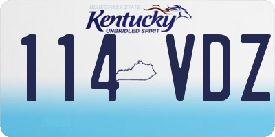 KY license plate 114VDZ
