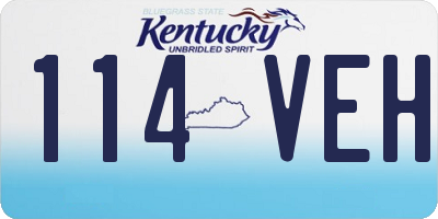 KY license plate 114VEH