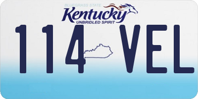 KY license plate 114VEL