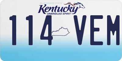KY license plate 114VEM