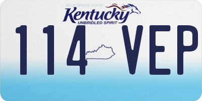 KY license plate 114VEP