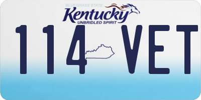 KY license plate 114VET