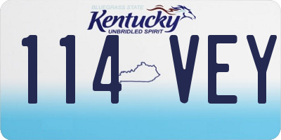 KY license plate 114VEY