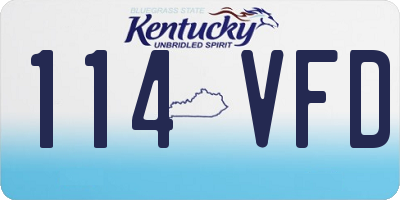 KY license plate 114VFD