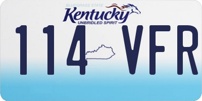 KY license plate 114VFR