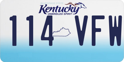 KY license plate 114VFW