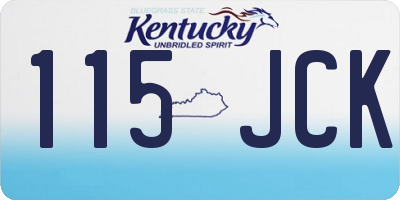 KY license plate 115JCK