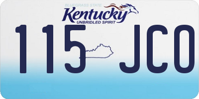 KY license plate 115JCO