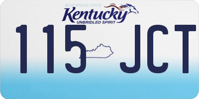 KY license plate 115JCT