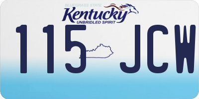 KY license plate 115JCW
