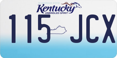 KY license plate 115JCX