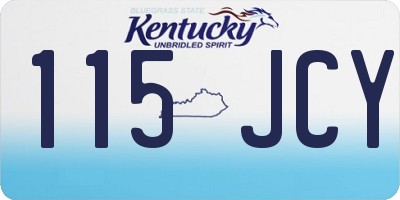 KY license plate 115JCY