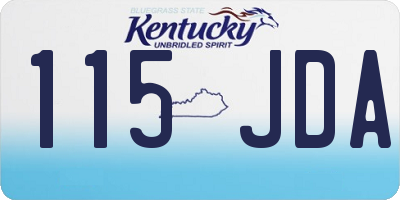 KY license plate 115JDA