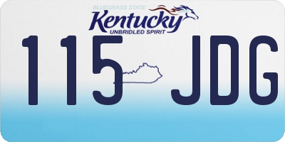 KY license plate 115JDG