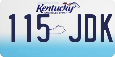 KY license plate 115JDK