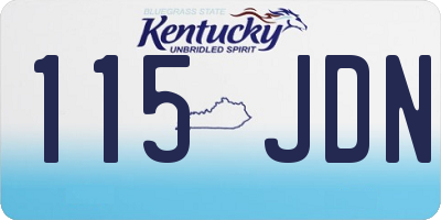 KY license plate 115JDN