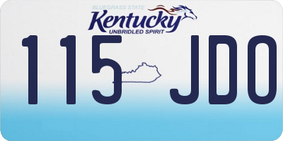 KY license plate 115JDO