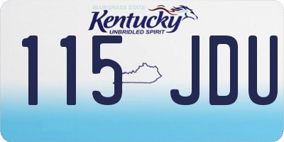 KY license plate 115JDU