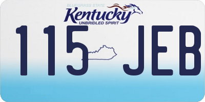 KY license plate 115JEB