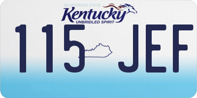 KY license plate 115JEF