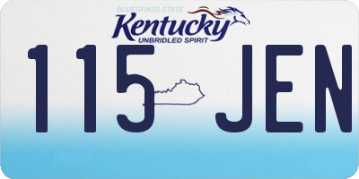 KY license plate 115JEN